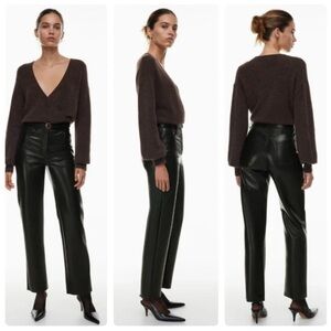 Wilfred Black Faux Leather Pants